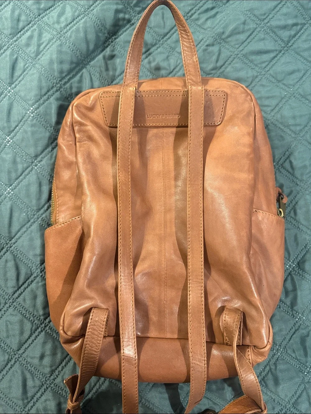 Lucky Brand Leather Backpack in Tan
